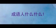 成语人什么什么
