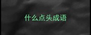 什么点头成语