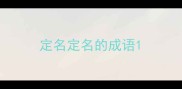 定名定名的成语