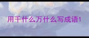 用千什么万什么写成语