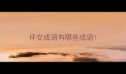 杯交成语有哪些成语
