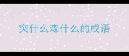 突什么森什么的成语