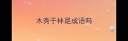 木秀于林是成语吗