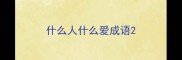 什么人什么爱成语