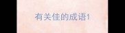 有关佳的成语