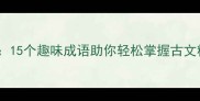 成语接龙大挑战15个趣味成语助你轻松掌握古文精髓附学习技巧
