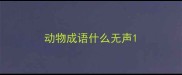 动物成语什么无声