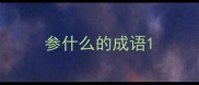 参什么的成语