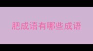 肥成语有哪些成语