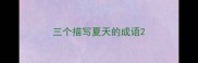 三个描写夏天的成语