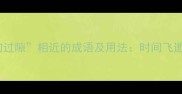10个与白驹过隙相近的成语及用法时间飞逝的文学表达