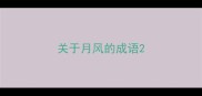 关于月风的成语