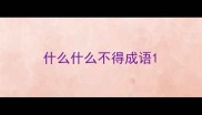 什么什么不得成语