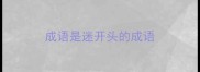 成语是迷开头的成语