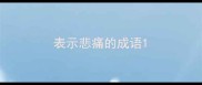 表示悲痛的成语