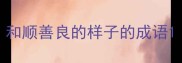 和顺善良的样子的成语