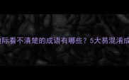 没有边际看不清楚的成语有哪些5大易混淆成语全