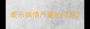 表示病情严重的成语
