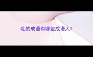 吐的成语有哪些成语大