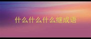 什么什么什么继成语
