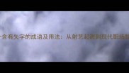 10个含有矢字的成语及用法从射艺起源到现代职场智慧