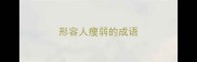 形容人瘦弱的成语