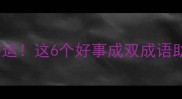 接二连三遇好运这6个好事成双成语助你招财纳福