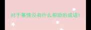 对于事情没有什么帮助的成语