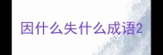 因什么失什么成语