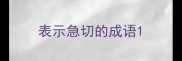 表示急切的成语