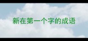 新在第一个字的成语