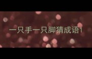 一只手一只脚猜成语