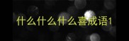什么什么什么喜成语