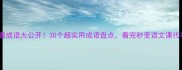 带看成语大公开30个超实用成语盘点看完秒变语文课代表