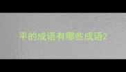 平的成语有哪些成语