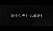 单什么无什么成语