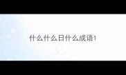 什么什么日什么成语