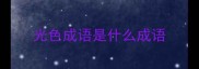 光色成语是什么成语