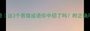 人瞎马盲成语这3个易错成语你中招了吗附正确用法和避坑指南