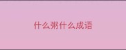 什么粥什么成语