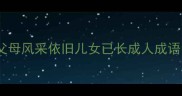 父母风采依旧儿女已长成人成语