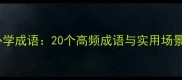 必学成语20个高频成语与实用场景