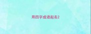 用四字成语起名