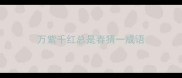 万紫千红总是春猜一成语