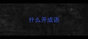 什么开成语