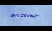 表示惊喜的成语