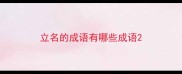 立名的成语有哪些成语