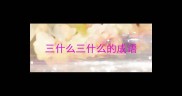 三什么三什么的成语
