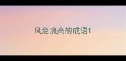 风急浪高的成语