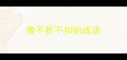 像不折不扣的成语
